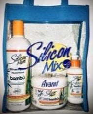 Silicon Mix Bambu Essentials Gift set; tote bag, shampoo, leave-in, treatment, Dominican hair alliance